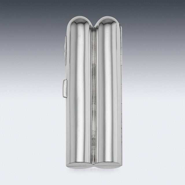 Antique English Silver Cigar Case, 1907 For Sale - Image 4 of 11