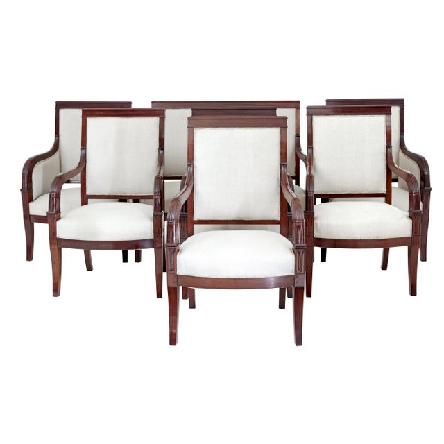 19th Century French Empire Mahogany Salon Suite, 1880, Set of 7 For Sale - Image 11 of 11