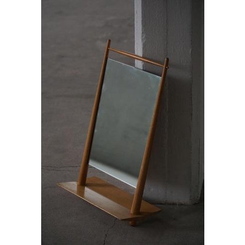 Mid-Century Scandinavian Standing Table Mirror in Wood, 1950s-1960s For Sale - Image 16 of 18