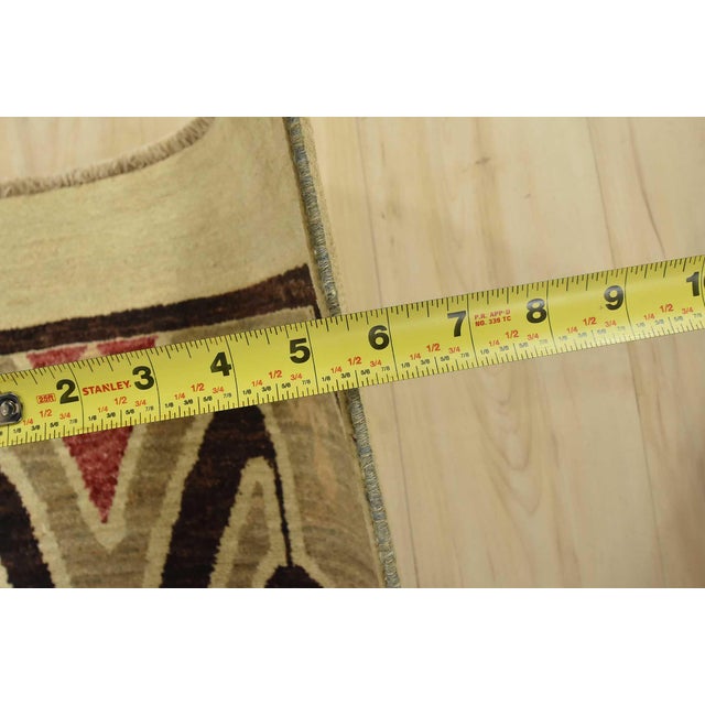 Ikat Rug 6’1” X 8’10” Blue Wool Hand-Knotted Oriental Carpet For Sale - Image 12 of 14