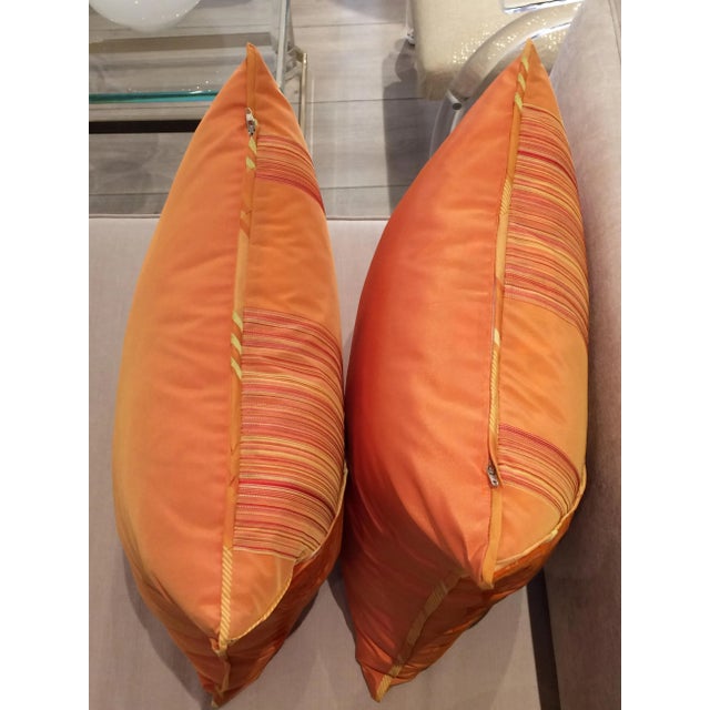 DWM | MALOOS Dia Orange Flocked Pillows - A Pair For Sale In San Francisco - Image 6 of 10