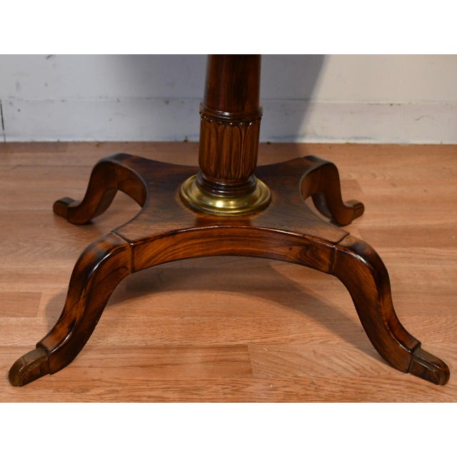 1900s Antique English Regency Rosewood Pembroke Drop-Leaf Side Table For Sale - Image 13 of 15
