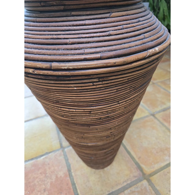 Brown Boho Chic Pencil Reed Floor Vase For Sale - Image 8 of 8