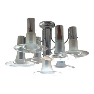 Mid Century Modern Murano Glass Chandelier 1970s For Sale