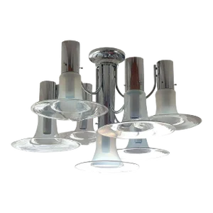 Mid Century Modern Murano Glass Chandelier 1970s
