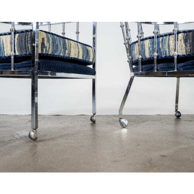 Late 20th Century Pair of Chrome Barrel Lounge Chairs For Sale - Image 11 of 14