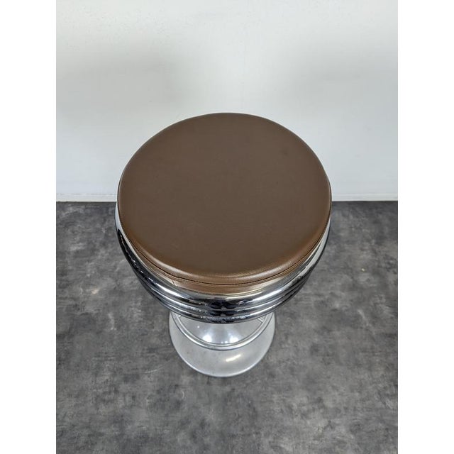 Chrome Bar Stool with Tulip Base, 1970s For Sale - Image 3 of 7