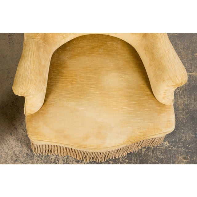 19th Century French Napoleon III Armchairs W/ Buttercream Ochre Velvet - A Pair For Sale In New York - Image 6 of 18