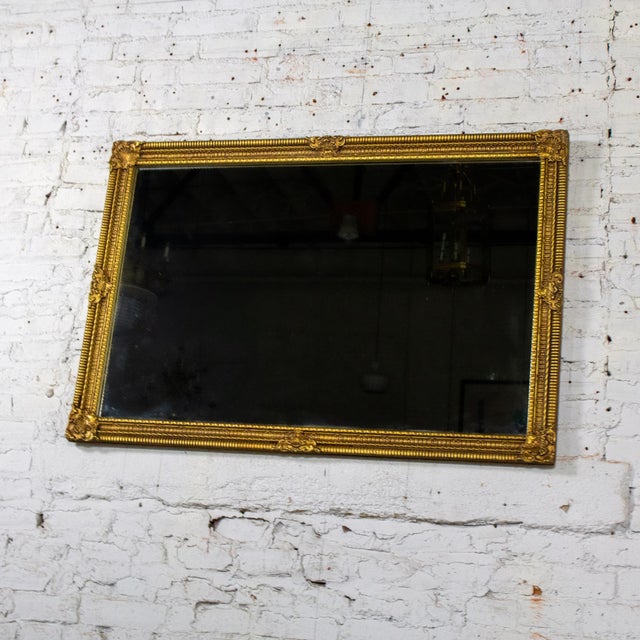 Late 20th Century Neoclassical Rococo Wall Mirror Rectangular Ornate Gilded Wood and Gesso Frame For Sale - Image 6 of 18