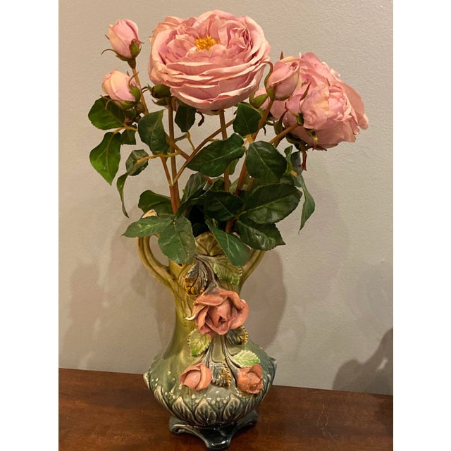 Majolica Planter Vases and a Cachet Pot - Set of 3 For Sale - Image 4 of 11