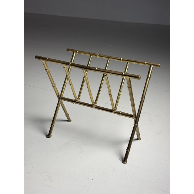 Brown Faux Bamboo Magazine Rack For Sale - Image 8 of 16
