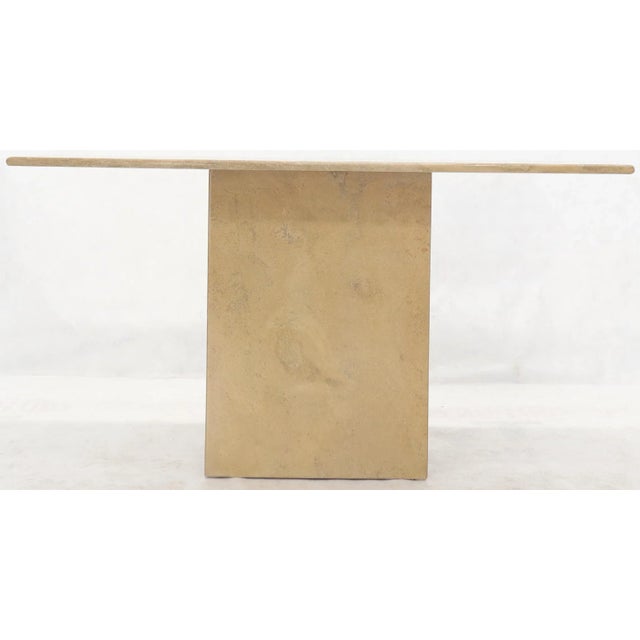 Mid 20th Century Mid-Century Modern Marble or Travertine Single Pedestal Console For Sale - Image 5 of 11
