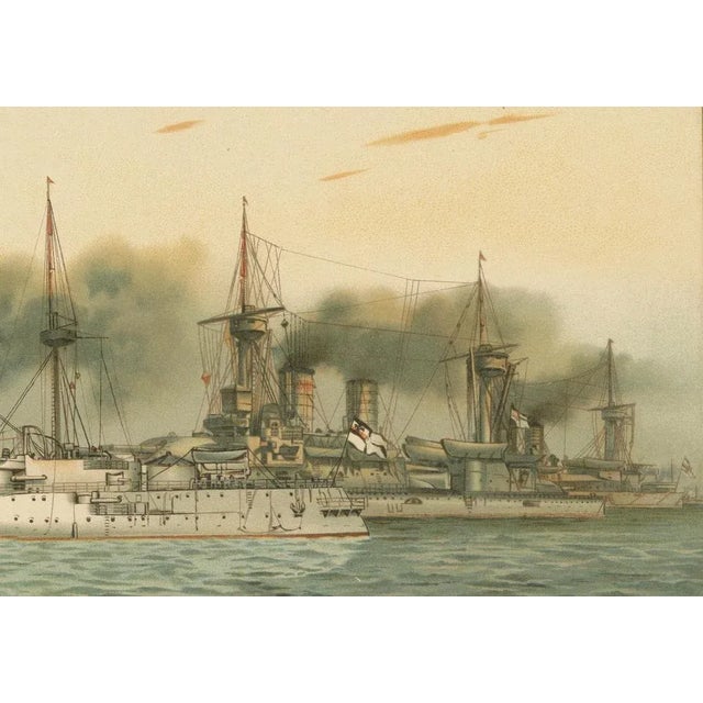 Title: german imperial navy training squadron: sms victoria louise, kurfürst friedrich wilhelm, and weissenburg – 1903...