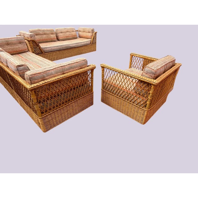 1970's McGuire Furniture Rattan "Willow" Collection Sofa by Davis Allen for McGuire For Sale - Image 12 of 17