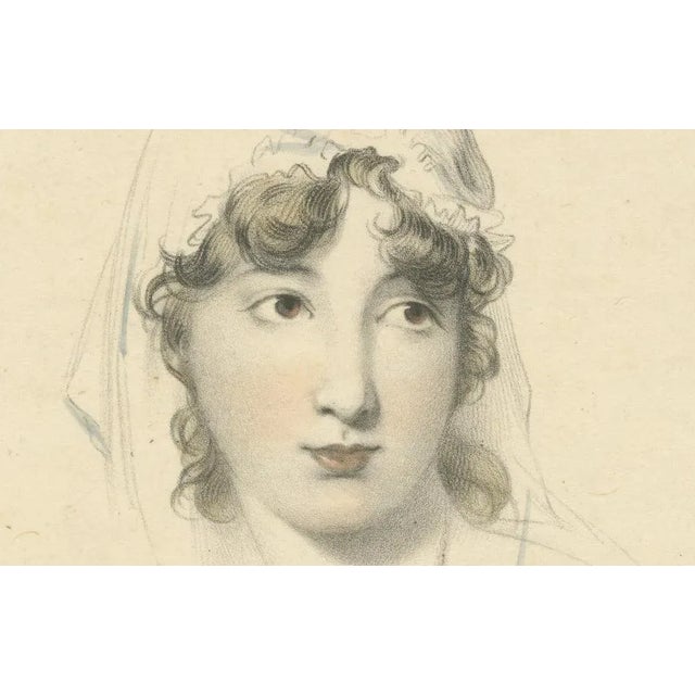 Charming portrait of miss siddons in delicate chalk drawing style, 1830 this enchanting portrait titled "miss siddons" is...