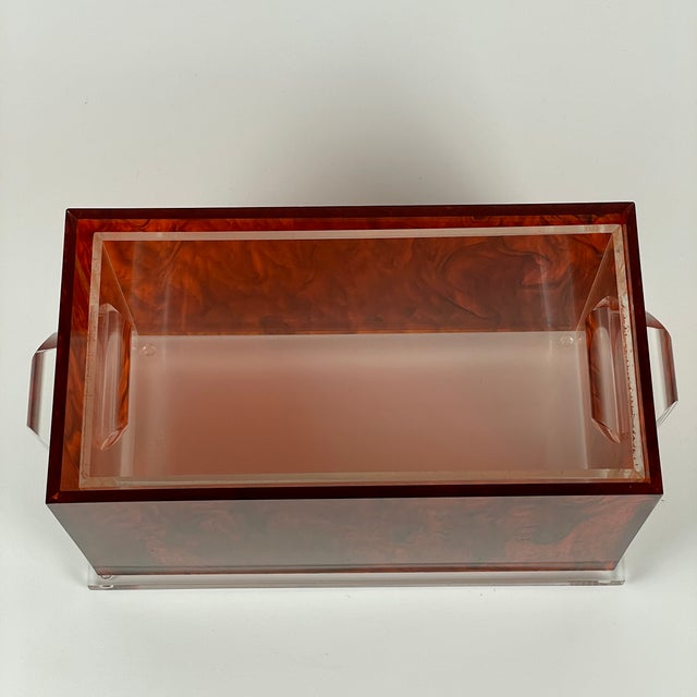 Most Exquisite Mid-Century Modern Lucite Tortoise Shell Ice Bucket With ...