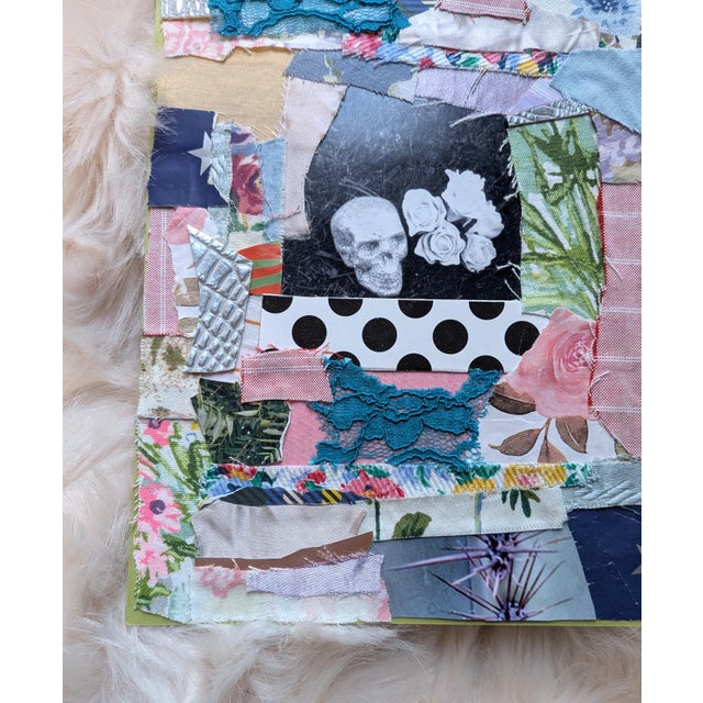 2020s Contemporary Abstract Skull and Roses Maximalist Mixed Media Collage For Sale - Image 5 of 7