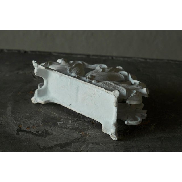 Antique Napkin Holder in White Painted Cast Iron, 1890s For Sale - Image 12 of 13