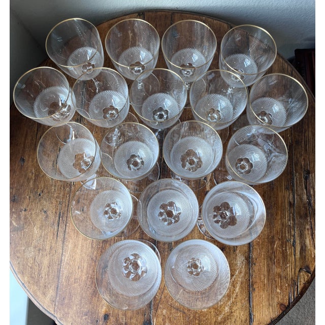 Transparent Late 20th Century Moser Royal 24-Karat Gold Trim Red Wine Glasses 6.3" Height - Set of 18 For Sale - Image 8 of 12