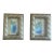 Blue Vessel Botanicals: Framed Miniature Mixed Media Collages, Set of Two For Sale