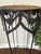 French Country Vintage Wrought Iron Pedestal Plant Stand With Woven Wicker Top For Sale - Image 3 of 7