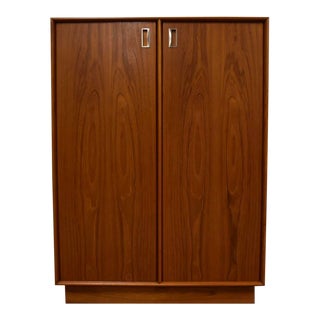 Danish Modern Teak Armoire Dresser For Sale