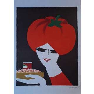 Bernard Villemot, Woman, 1981, Lithograph For Sale