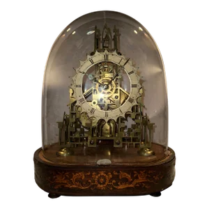 19th Century English Gothic Revival Skeleton Clock