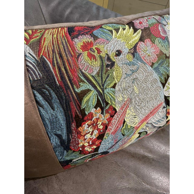 2020s Handmade Mocha Velvet Lumbar Pillow Cover For Sale - Image 5 of 16