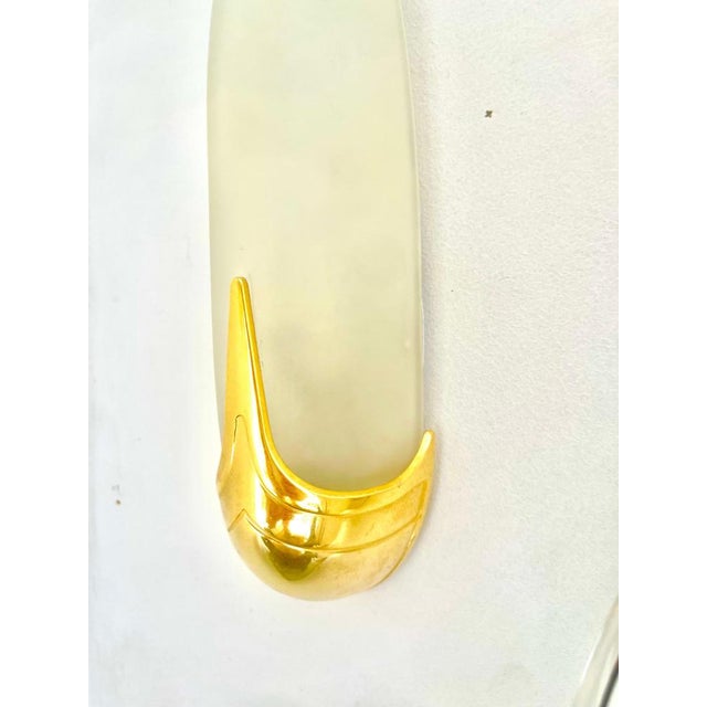 Smoked Glass and Gilt Gold Metal Wall Lights by Idearte, Spain, 1980, Set of 2 For Sale - Image 4 of 8