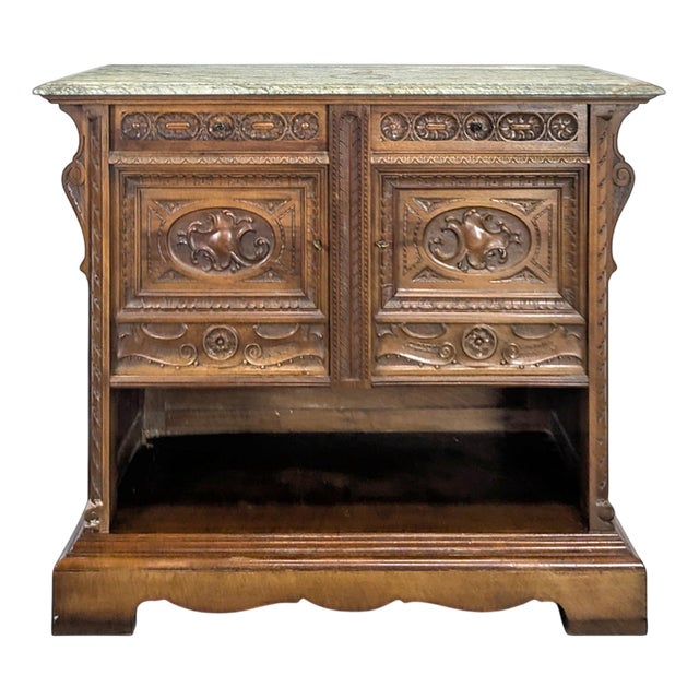 Renaissance Style Walnut Serving Trolley by Mercier For Sale