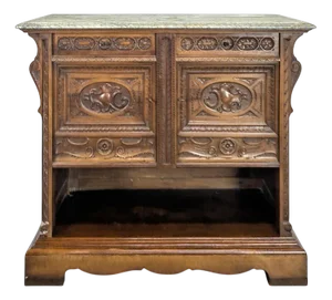 Renaissance Style Walnut Serving Trolley by Mercier
