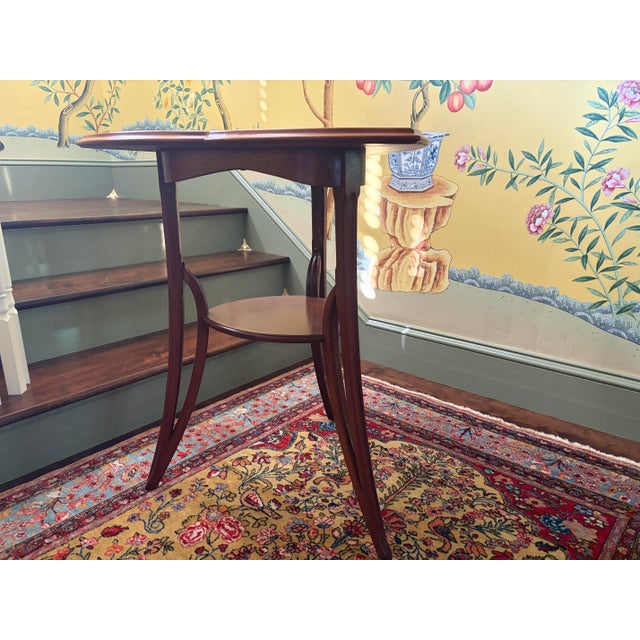Louis Majorelle Antique Louis Majorelle Inlaid Poppies Occasional Trefoil Table For Sale - Image 4 of 12