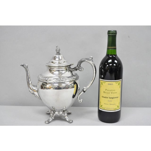 Vintage Rogers & Bro "Exquisite" 4602 Victorian Style Silver Plated Coffee Pot/Teapot Raised on Feet. Circa Mid 20th...