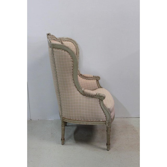 Louis XVI 19th Century Wing Chair For Sale - Image 3 of 14