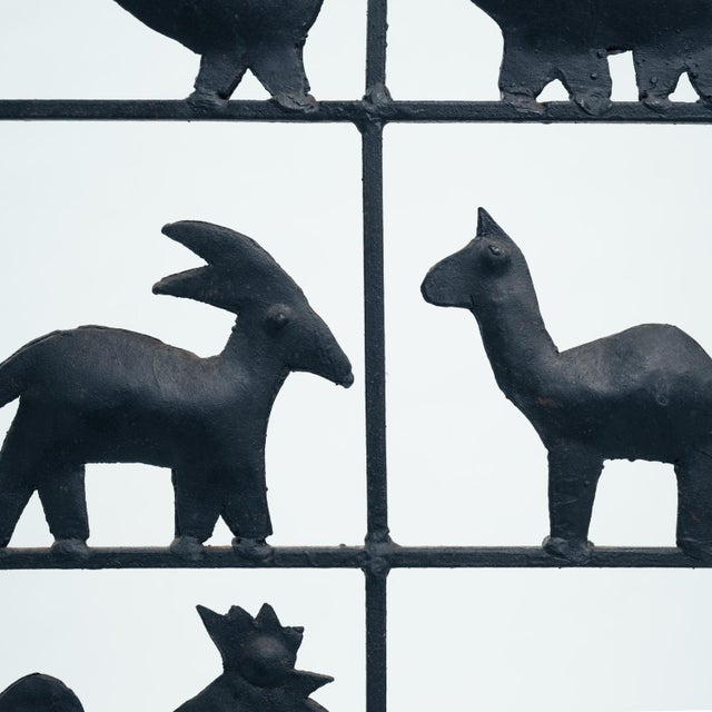 Black Wrought Iron Room Divider with Animal Motifs by Jean Touret, 1950s For Sale - Image 8 of 12