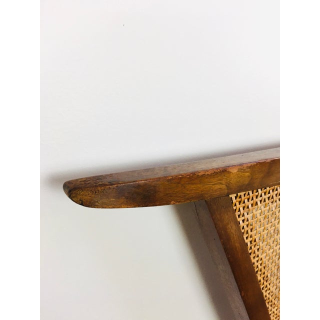 Vintage 1960s Nakashima Wood & Woven Cane King Headboard