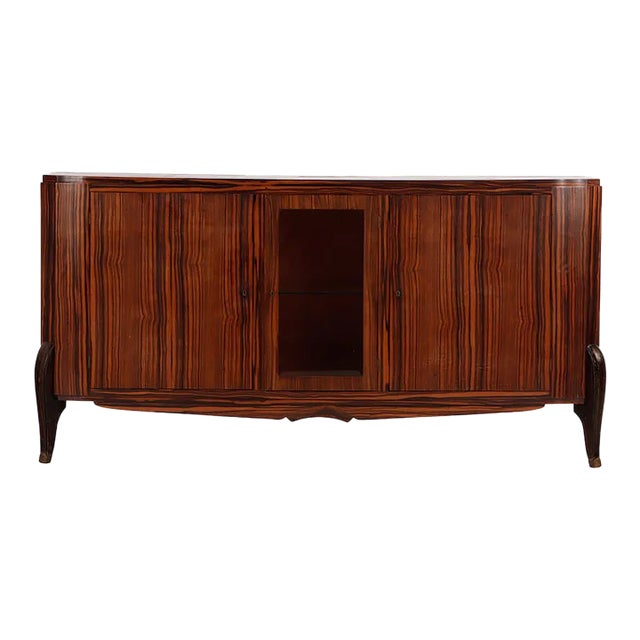 French Macassar Ebony Art Deco Sideboard, C. 1930 For Sale