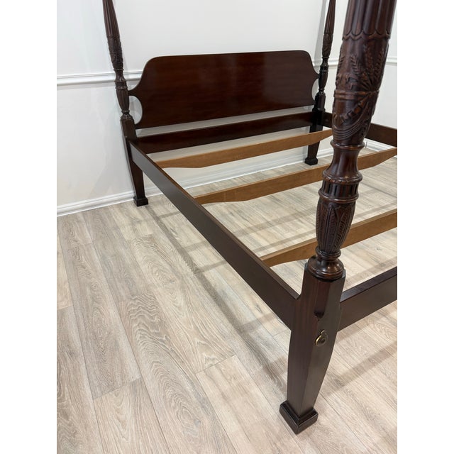 Drexel Heritage King Size Four Poster Rice Bed Vintage 18 Th Century For Sale In West Palm - Image 6 of 12
