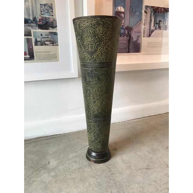 Conical Incised Metal Vessel For Sale In Miami - Image 6 of 8