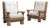 1970s Brutalist Cream Wood Pair of Club Chairs For Sale