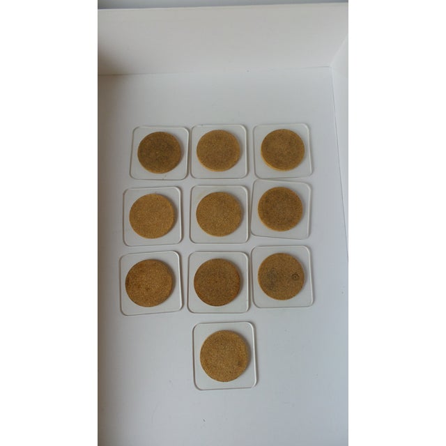 Late 20th Century Acrylic and Cork Coasters - Set of 10 For Sale In Seattle - Image 6 of 6