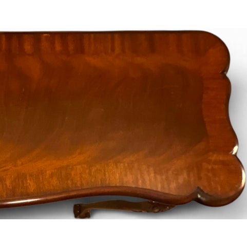 1980s Henkel-Harris Virginia Galleries Carved Flame Mahogany Chippendale Sofa Console Table With Ball and Claw Feet For Sale - Image 9 of 13