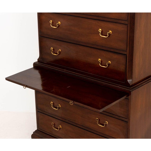 Brown George III Style Mahogany Chest on Chest For Sale - Image 8 of 13