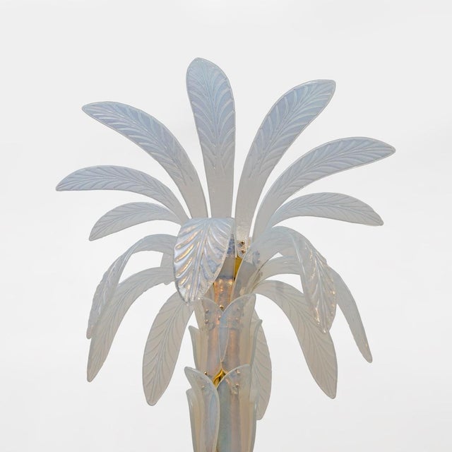 2000 - 2009 Iridescent Murano Glass and Brass Palm Tree Floor Lamp, 2000 For Sale - Image 5 of 10