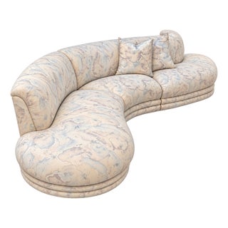 Postmodern Serpentine Curved Sectional Sofa in the Style of Vladimir Kagan For Sale