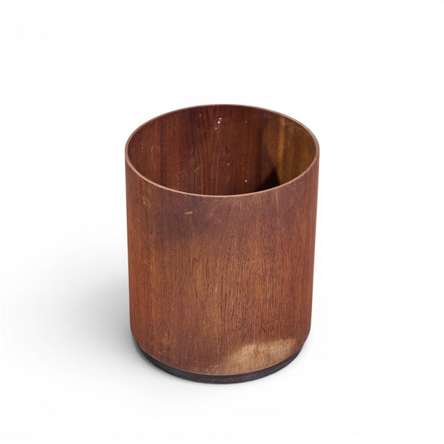 Mid 20th Century Jens Risom Mid Century Walnut Waste Basket For Sale - Image 5 of 5