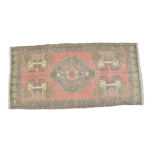 1960s Wool Pink Turkish Rug For Sale