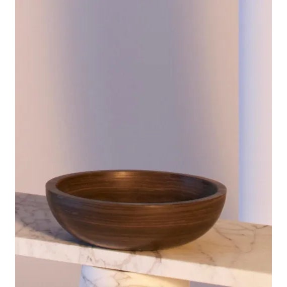Contemporary Handcrafted Fruit Bowl in Marble by Karen Chekerdjian For Sale - Image 6 of 7