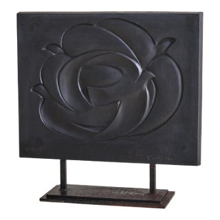 1980s French Cast Iron Sculpture with Bird Motifs by René Coutelle For Sale